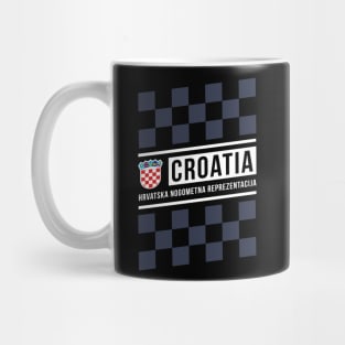 Croatia Hrvatska Slanted Away Checkered Jersey Style Mug